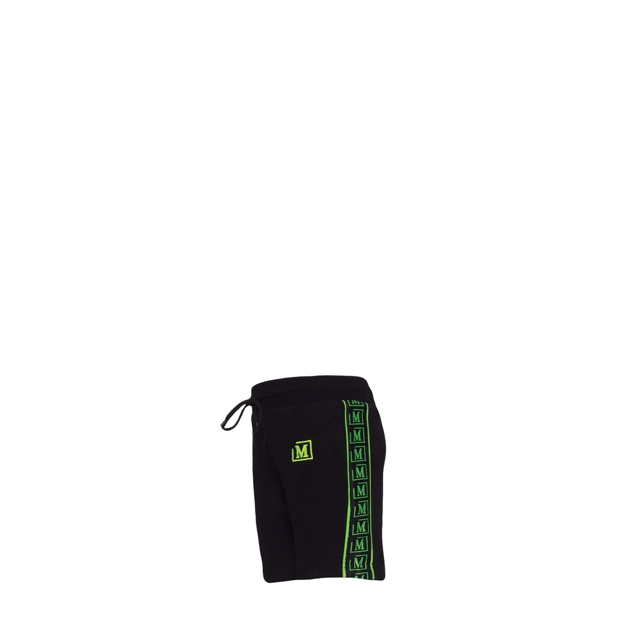 MDB Brand Kids Logo Tape Shorts - Black w/ Neon Logo