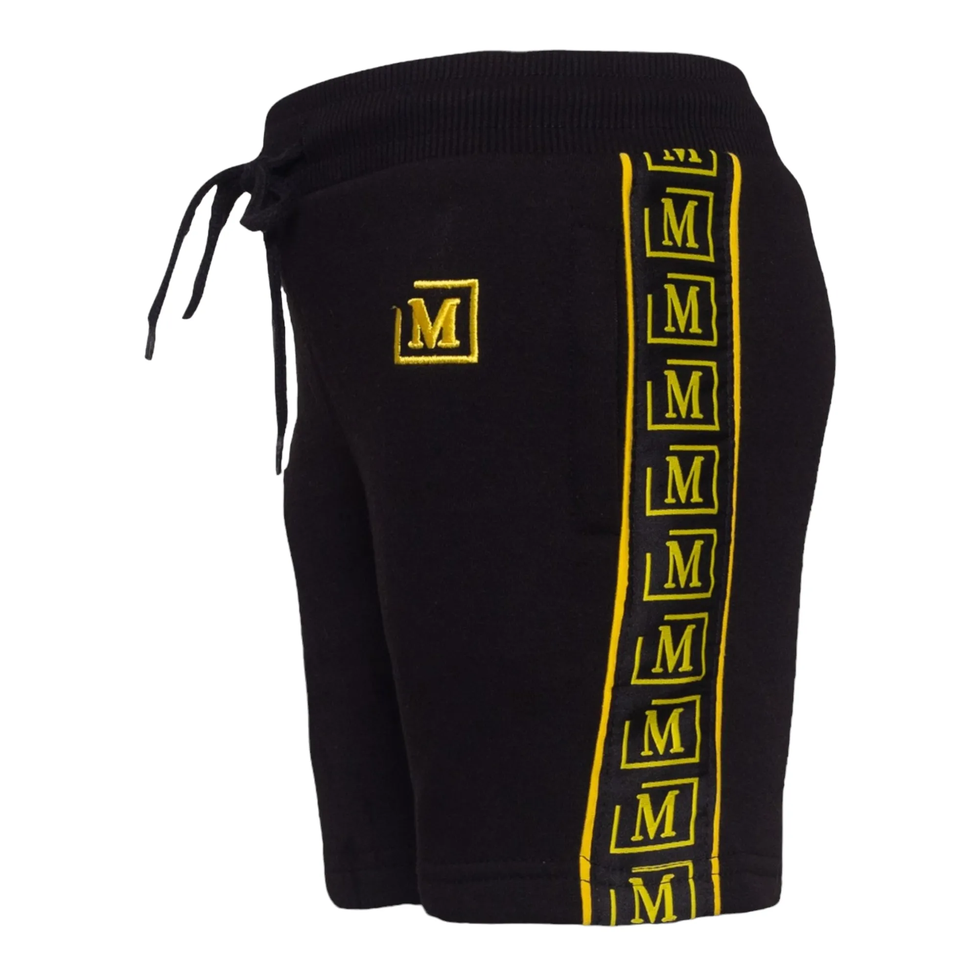 MDB Brand Kids Logo Tape Shorts - Black w/ Neon Logo