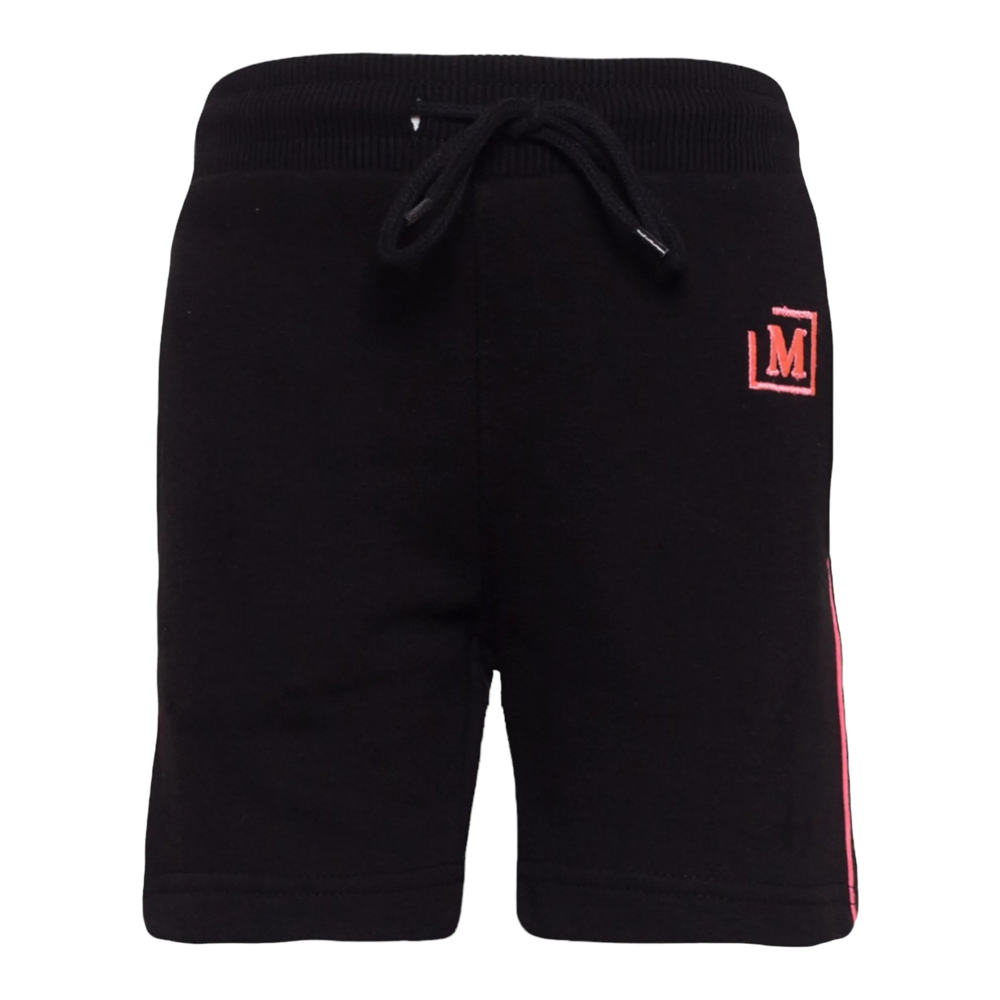 MDB Brand Kids Logo Tape Shorts - Black w/ Neon Logo