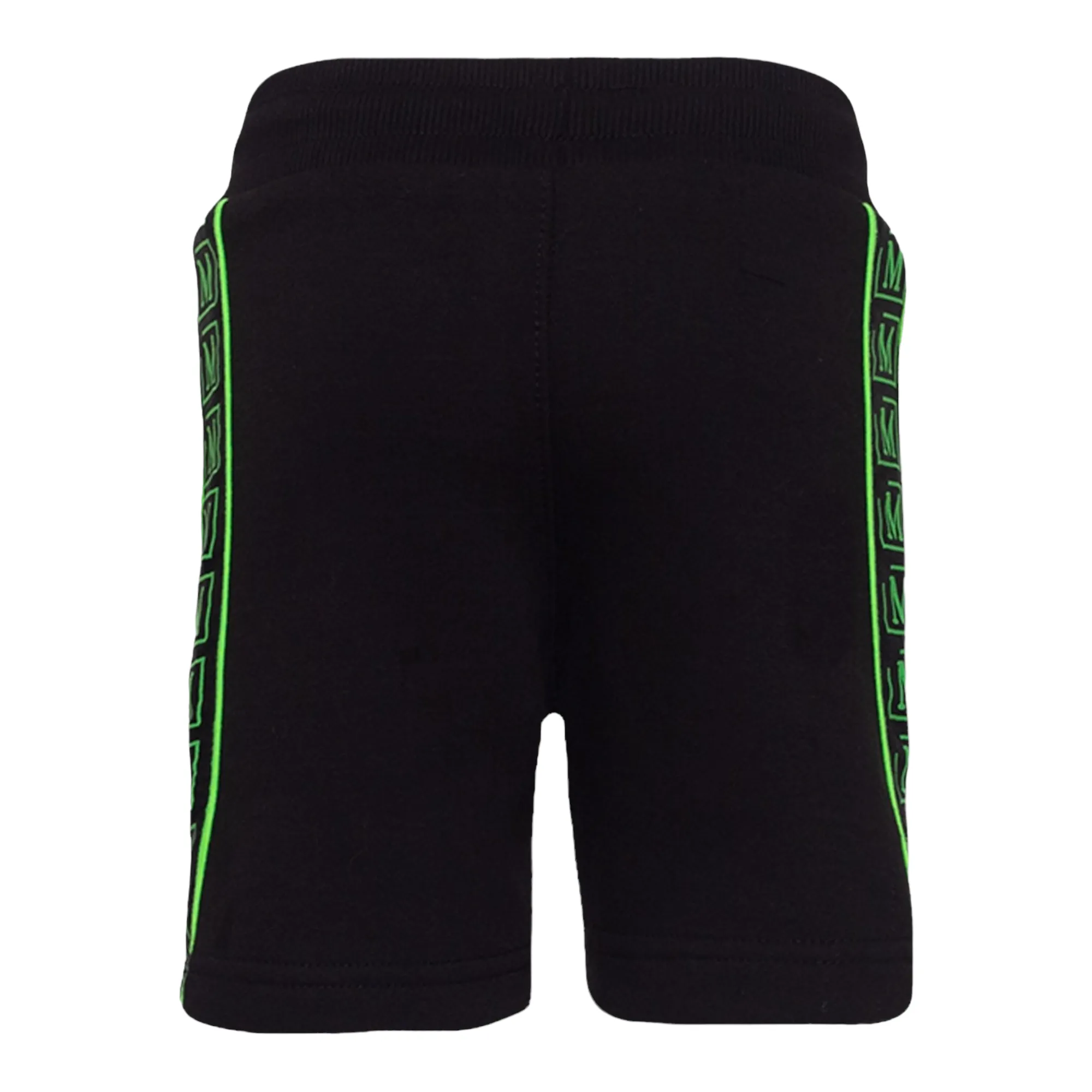 MDB Brand Kids Logo Tape Shorts - Black w/ Neon Logo