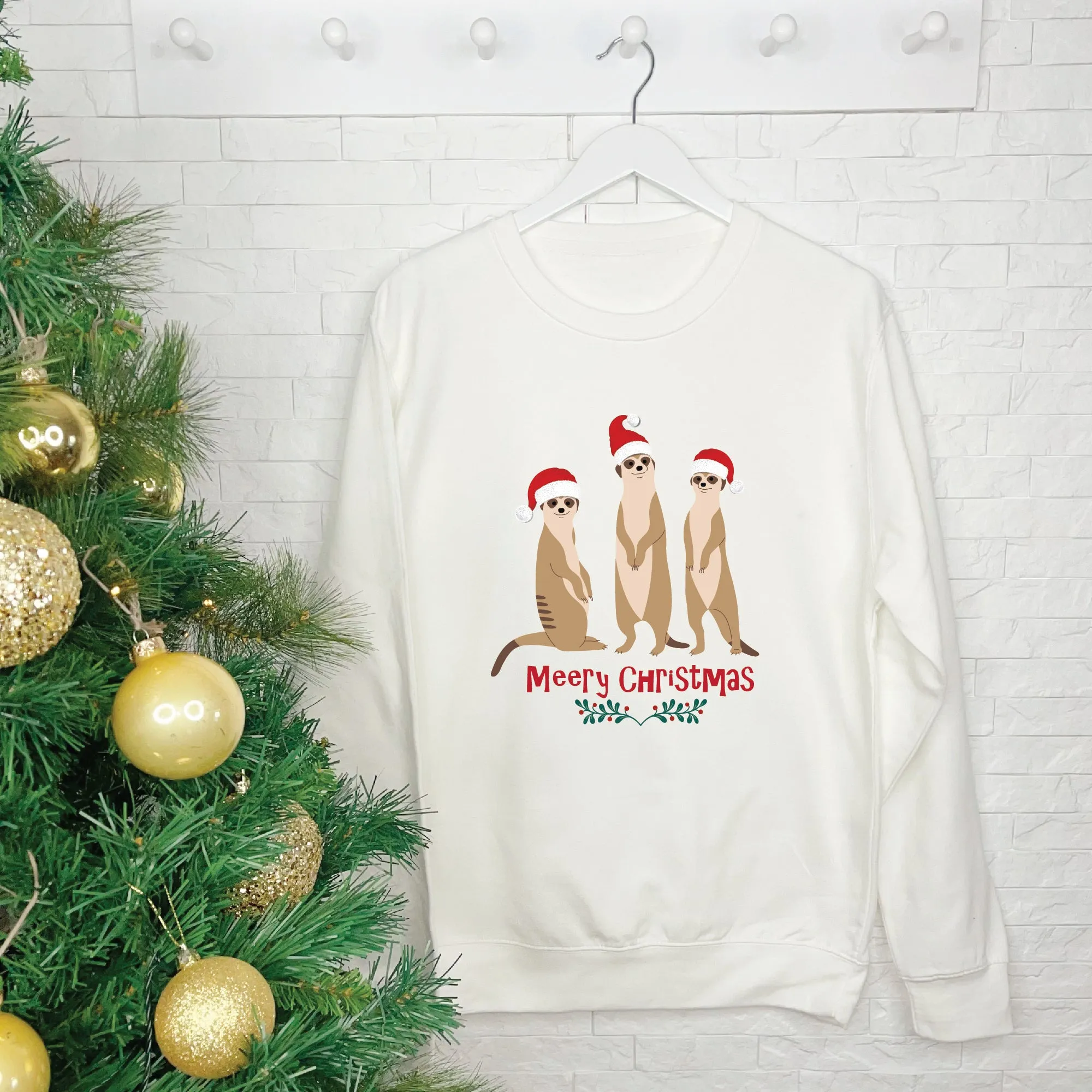 Meery Christmas Kids Meerkat Christmas Jumper