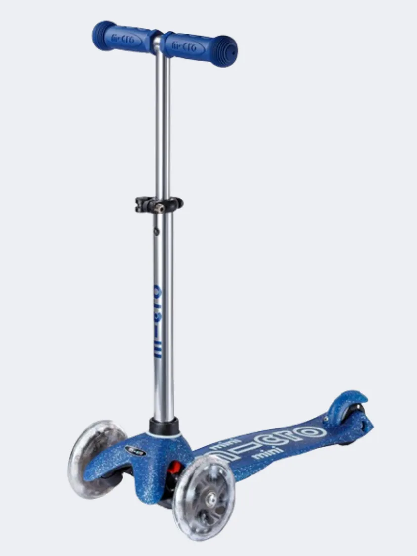 Micro Mini Deluxe Galaxy Led Kids Skating Scooter Glitter Navy