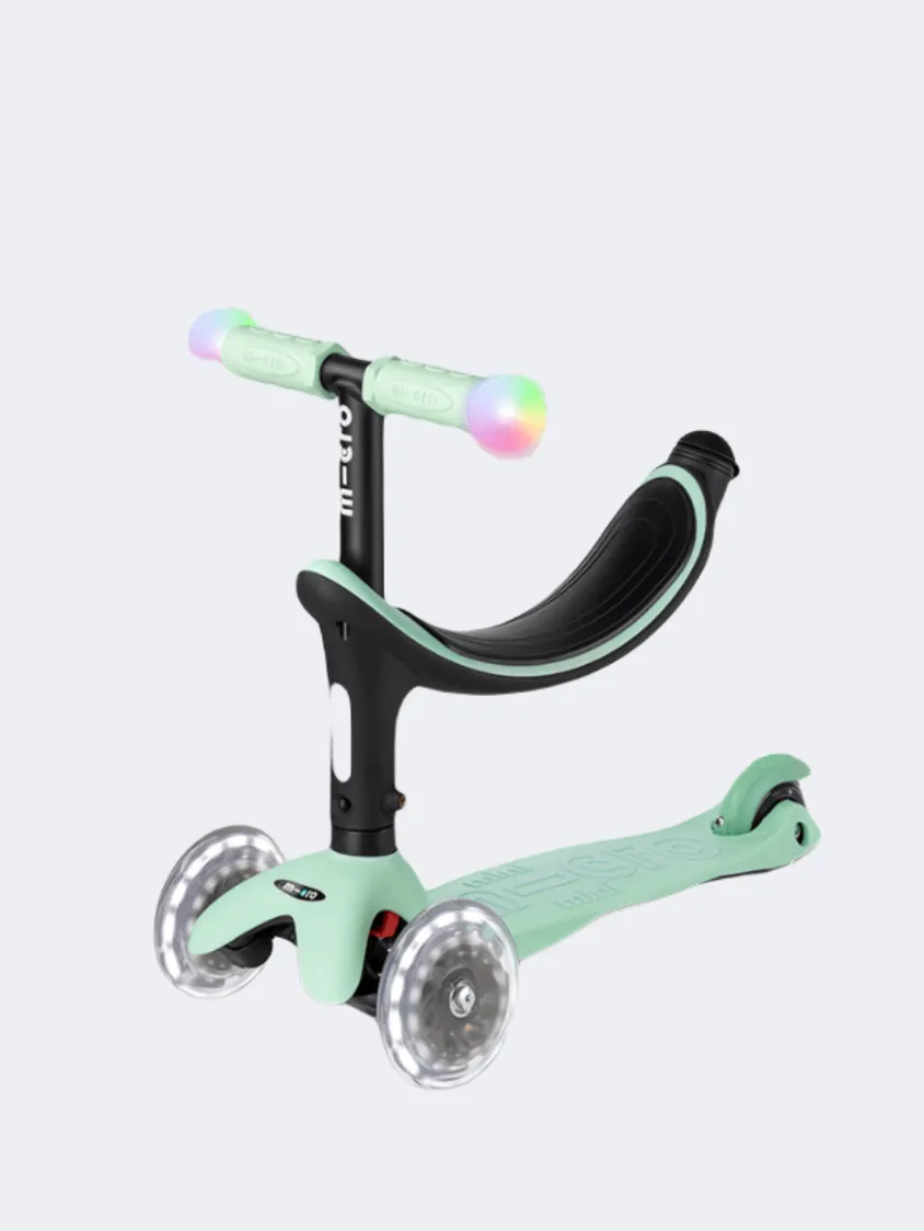 Micro Mini2Grow Deluxe Magic Led Kids Skating Scooter Mint/Black