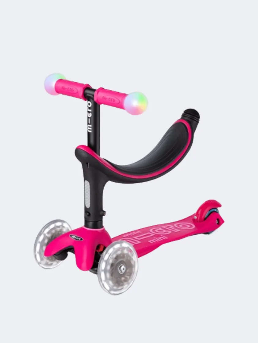 Micro Mini2Grow Deluxe Magic Led Kids Skating Scooter Pink