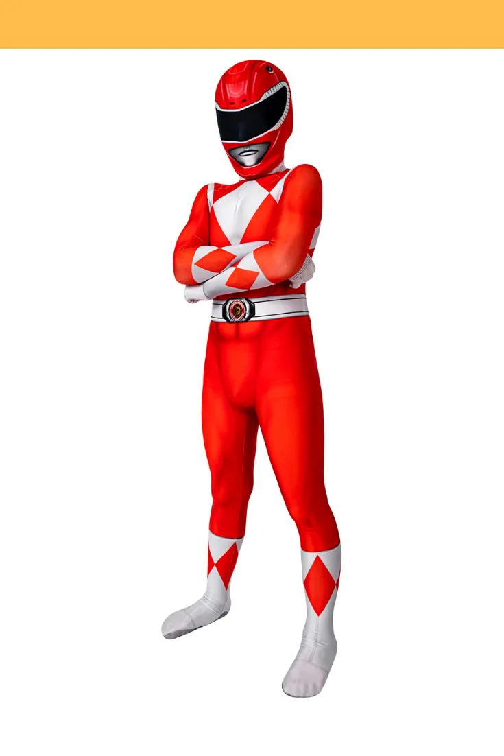 Red Ranger Kids Size Digital Printed Cosplay Costume inspired by Mighty Morphin Power Rangers