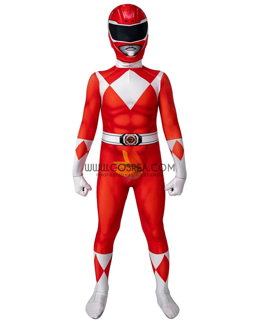 Red Ranger Kids Size Digital Printed Cosplay Costume inspired by Mighty Morphin Power Rangers