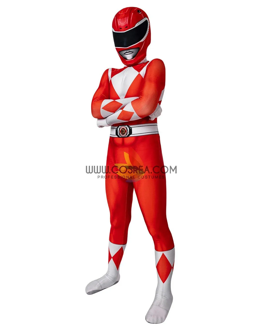 Red Ranger Kids Size Digital Printed Cosplay Costume inspired by Mighty Morphin Power Rangers