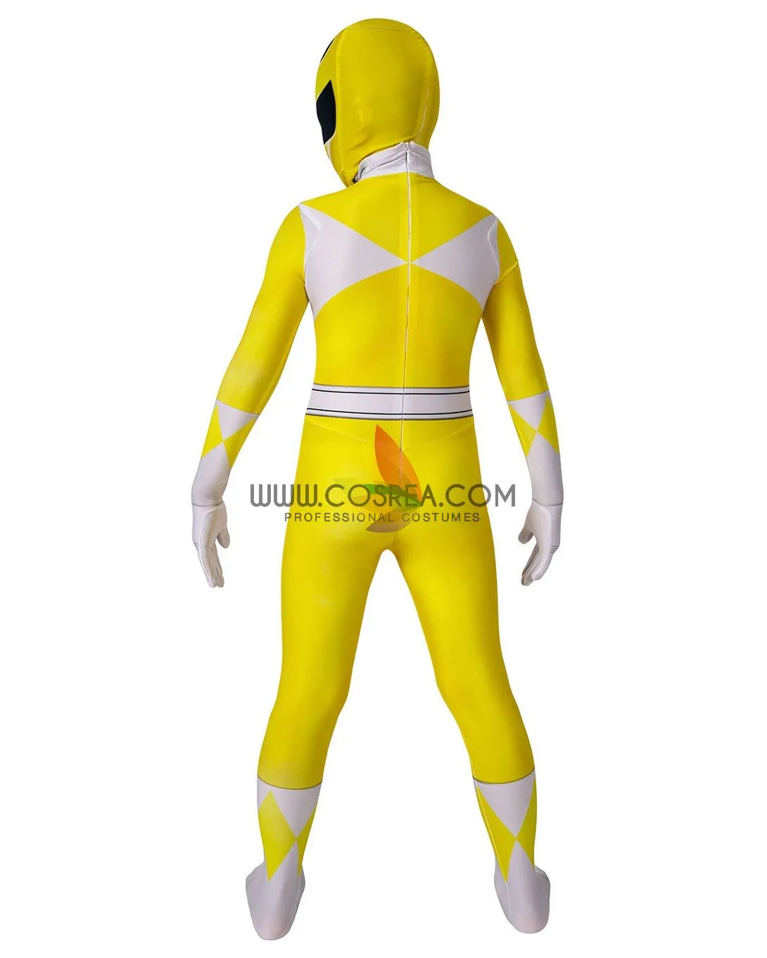 Kids Size Digital Printed Cosplay Costume of Mighty Morphin Power Rangers Yellow Ranger