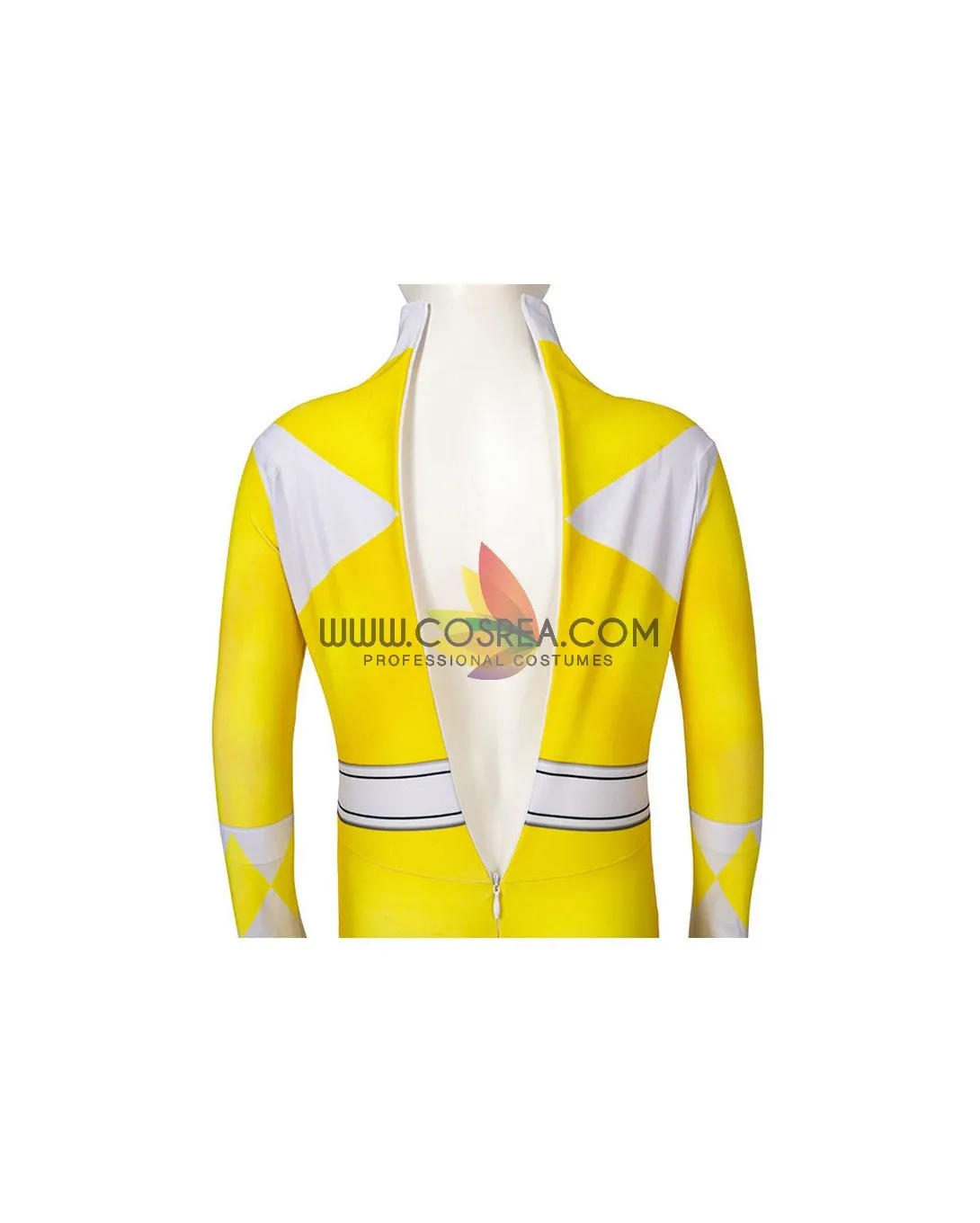 Kids Size Digital Printed Cosplay Costume of Mighty Morphin Power Rangers Yellow Ranger