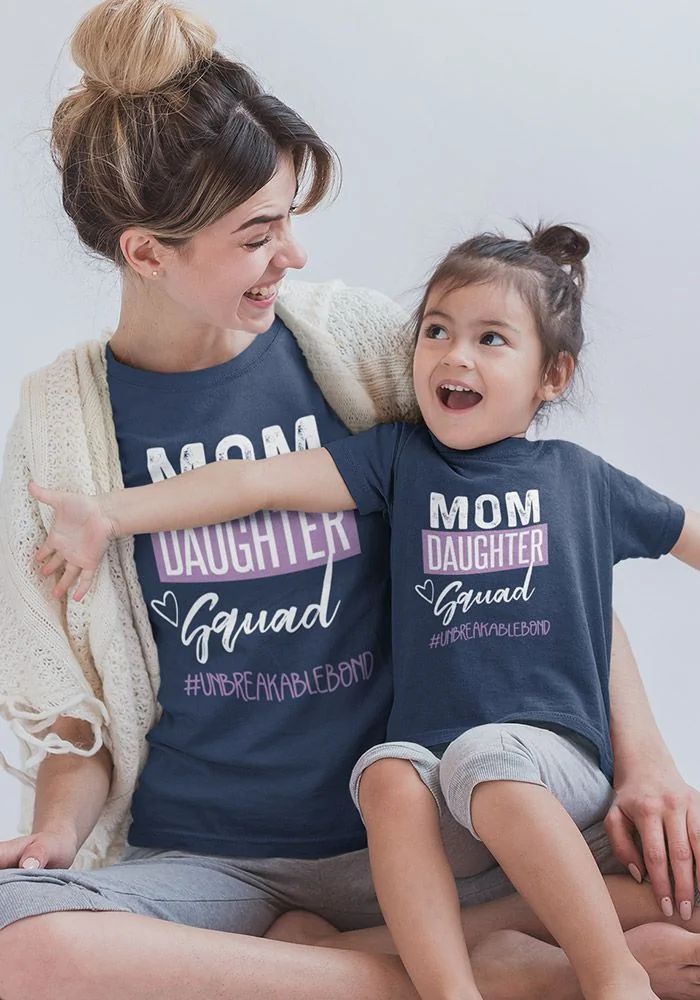 Mom Daughter Squad Kids T-Shirt