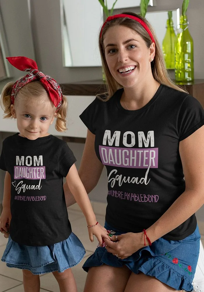 Mom Daughter Squad Kids T-Shirt