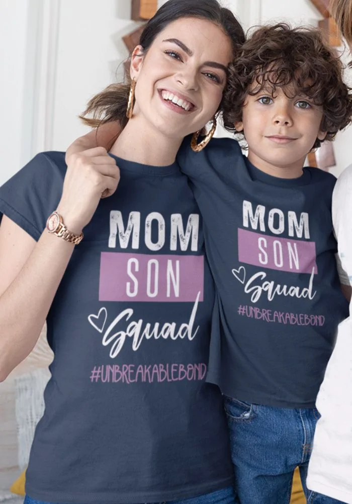 Mom Son Squad Kids T-Shirt