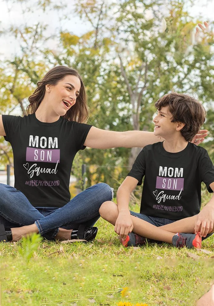 Mom Son Squad Kids T-Shirt