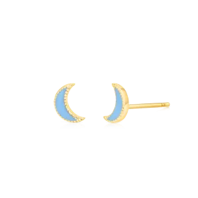 Children's Moon Enamel Earrings