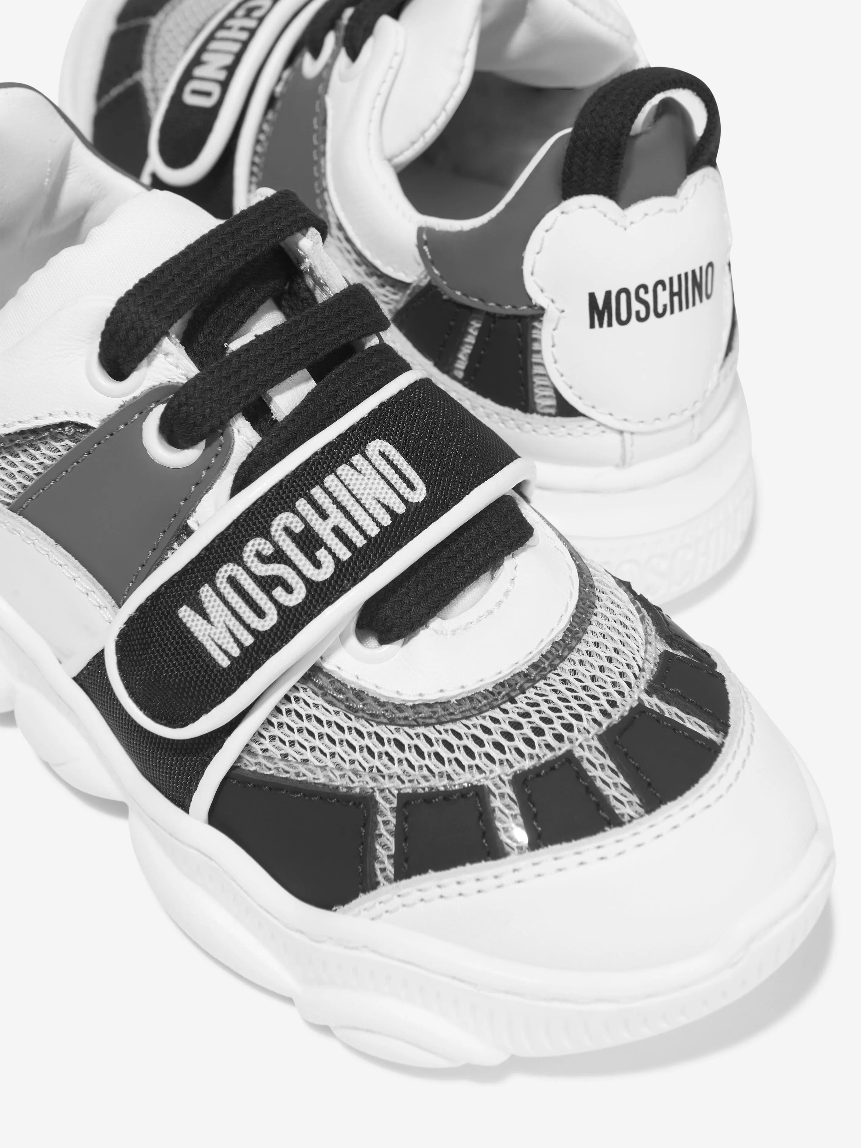 Moschino Kids - Kids Teddy Sole Lace And Strap Logo Trainers | Childsplay Clothing