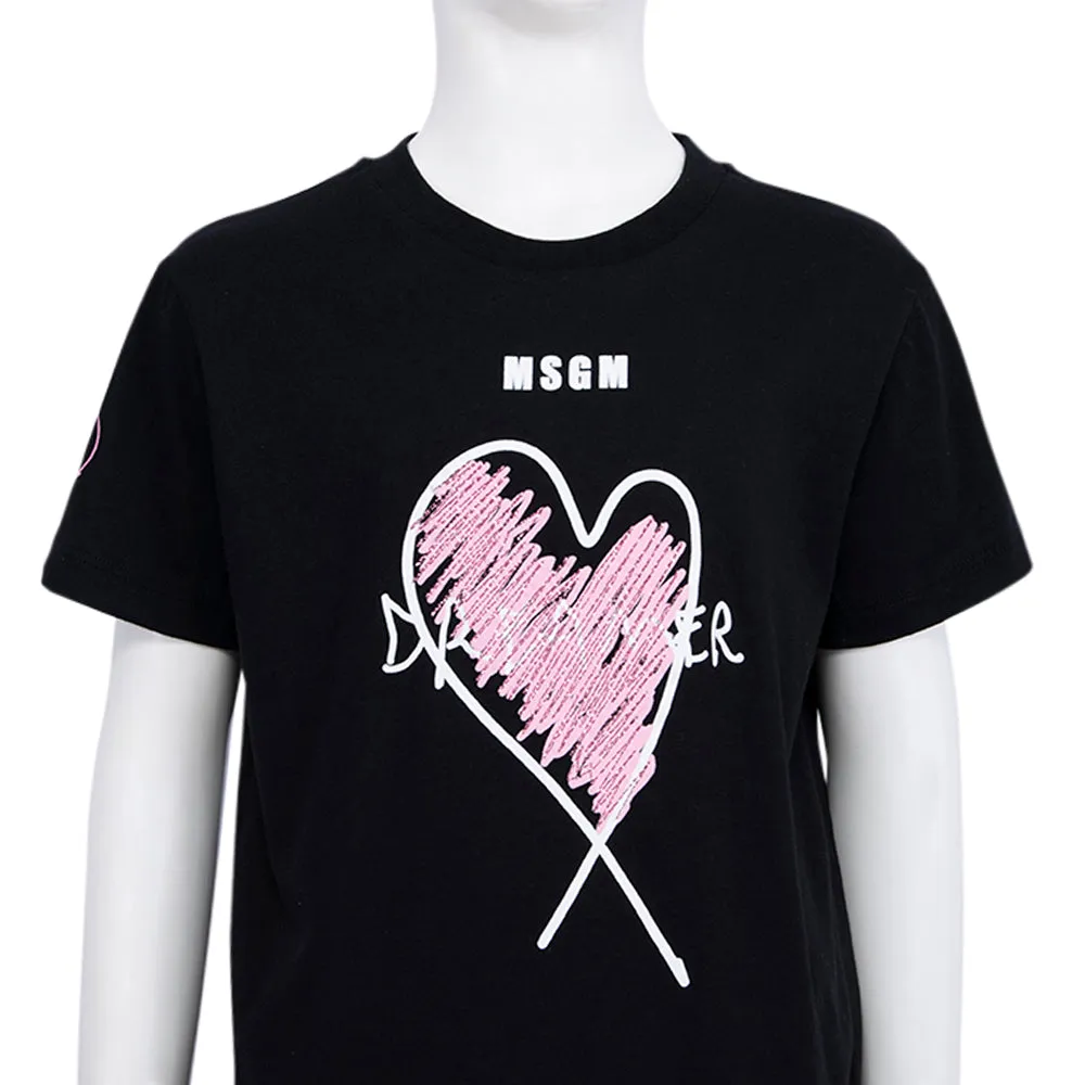 MSGM Kids  Black T-Shirt