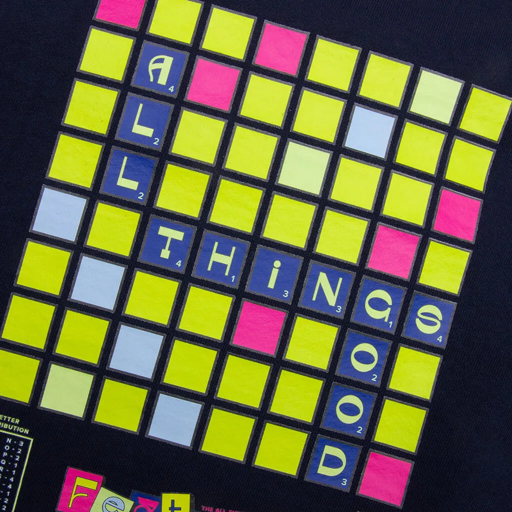 Navy Kids Scrabble Crewneck