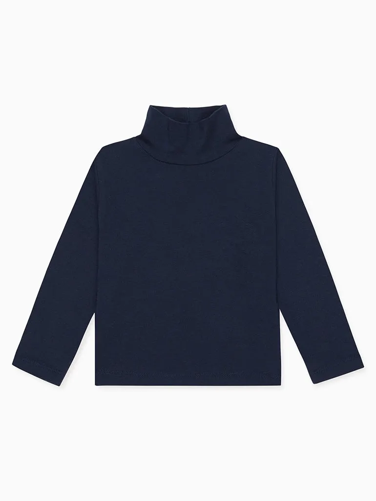 Navy Jersey Sarto Long Sleeve Kids Top