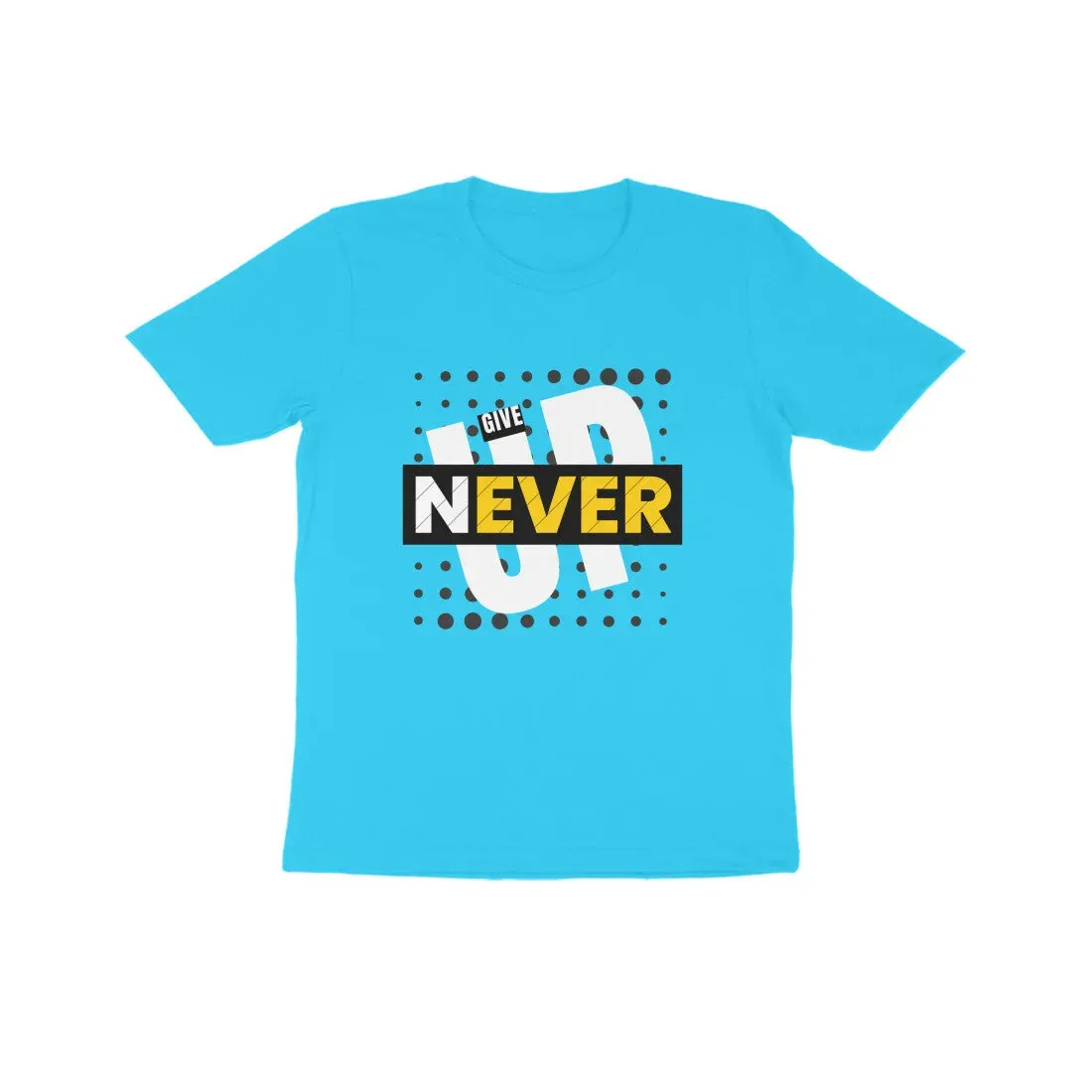 Typography Print Cotton Half Sleeve T-Shirt for Kids - Never Give UP