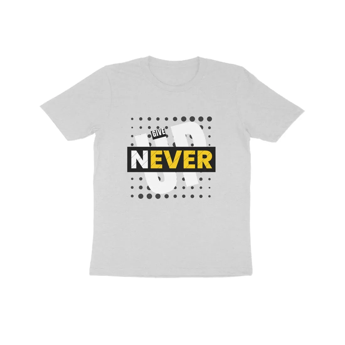 Typography Print Cotton Half Sleeve T-Shirt for Kids - Never Give UP