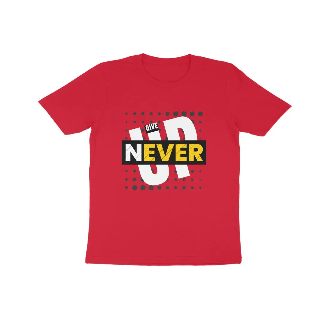 Typography Print Cotton Half Sleeve T-Shirt for Kids - Never Give UP