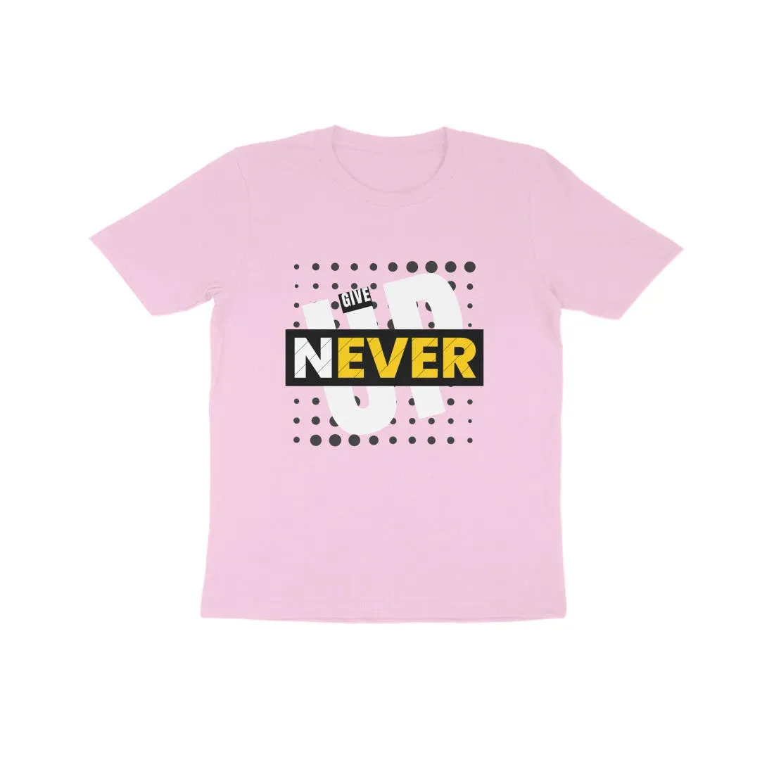 Typography Print Cotton Half Sleeve T-Shirt for Kids - Never Give UP