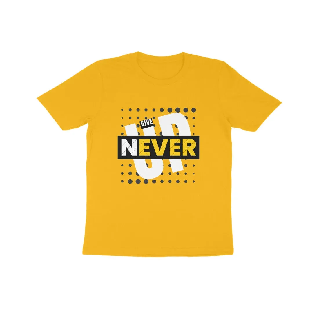 Typography Print Cotton Half Sleeve T-Shirt for Kids - Never Give UP