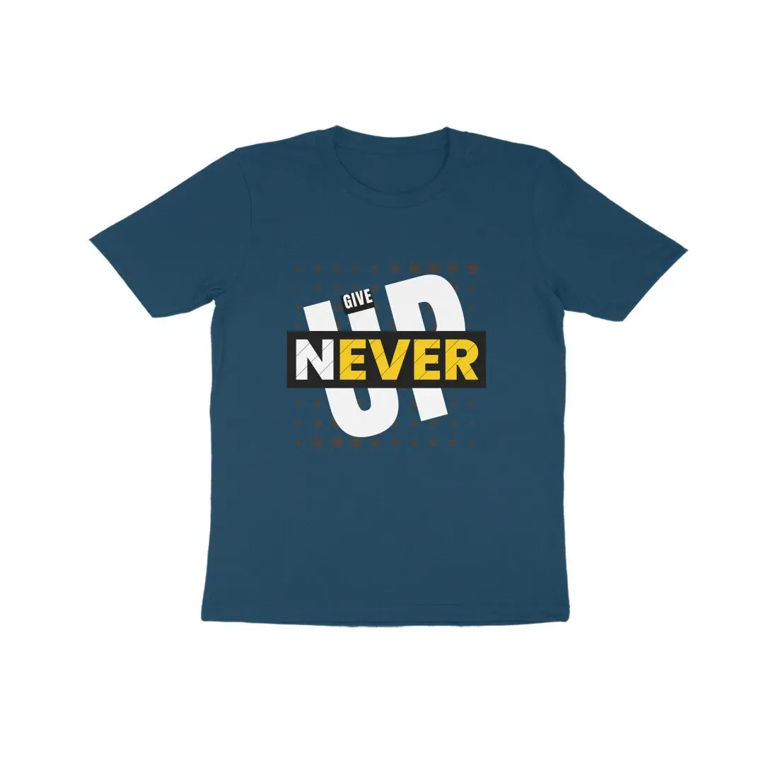 Typography Print Cotton Half Sleeve T-Shirt for Kids - Never Give UP