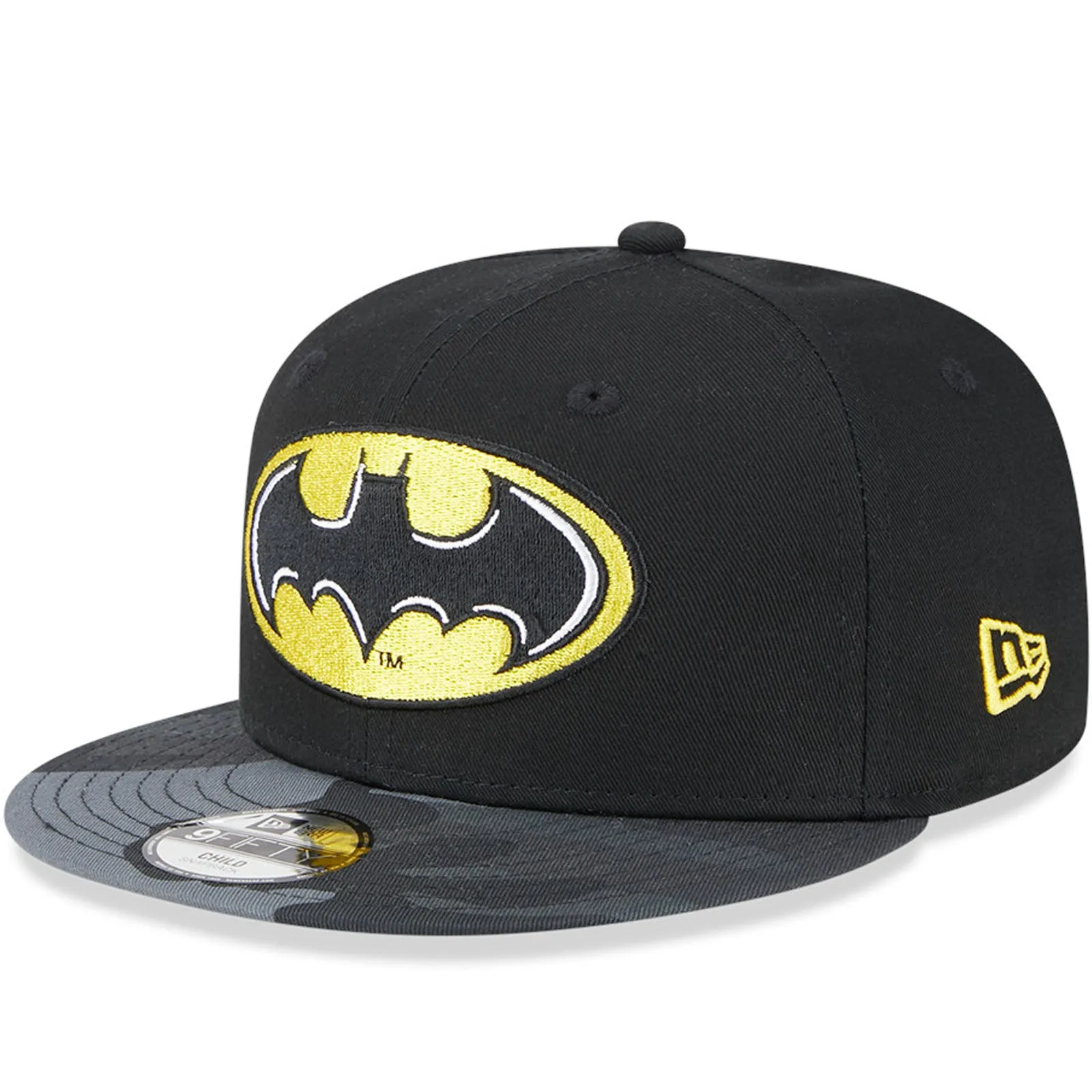 New Era Kids 9FIFTY DC Batman Flat Peak Snapback Cap - Black