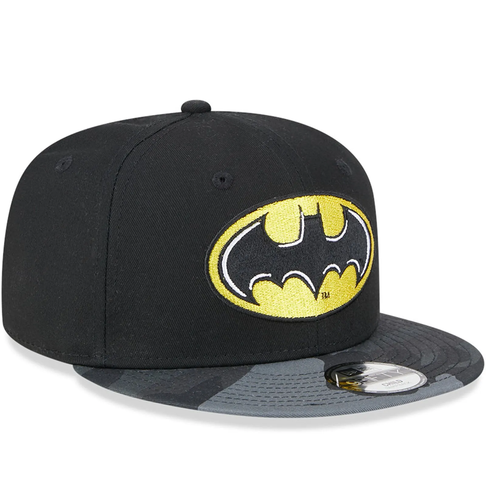 New Era Kids 9FIFTY DC Batman Flat Peak Snapback Cap - Black