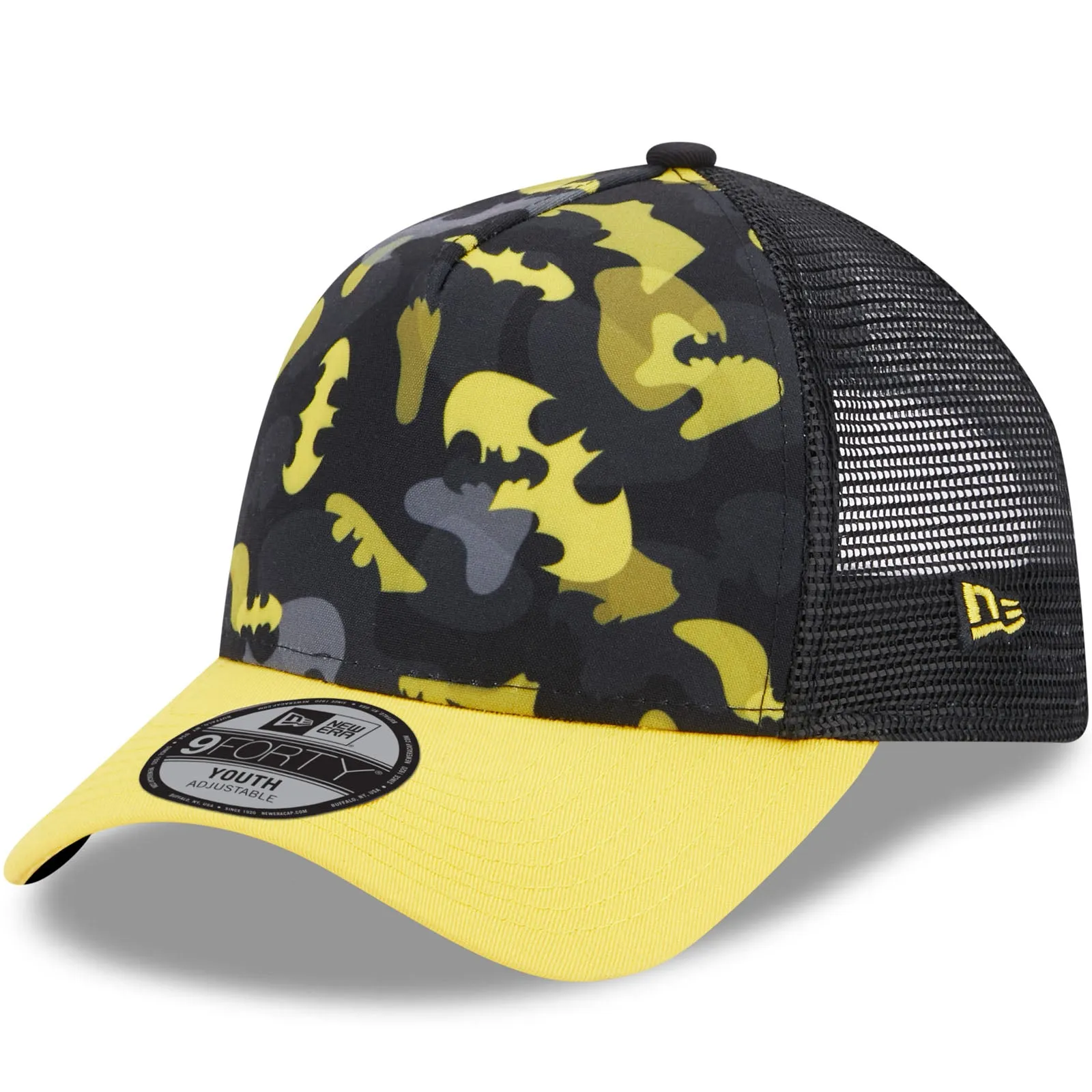 New Era Kids 9FORTY DC Print Batman Snapback Trucker Cap - Black