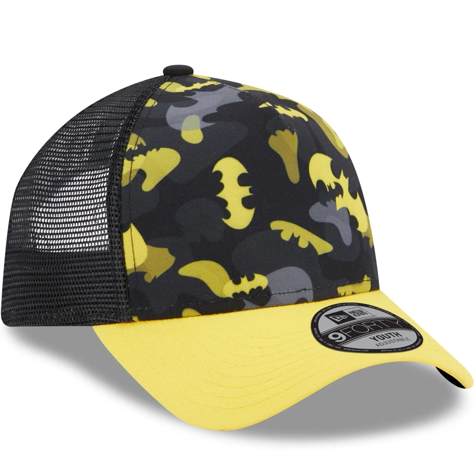 New Era Kids 9FORTY DC Print Batman Snapback Trucker Cap - Black