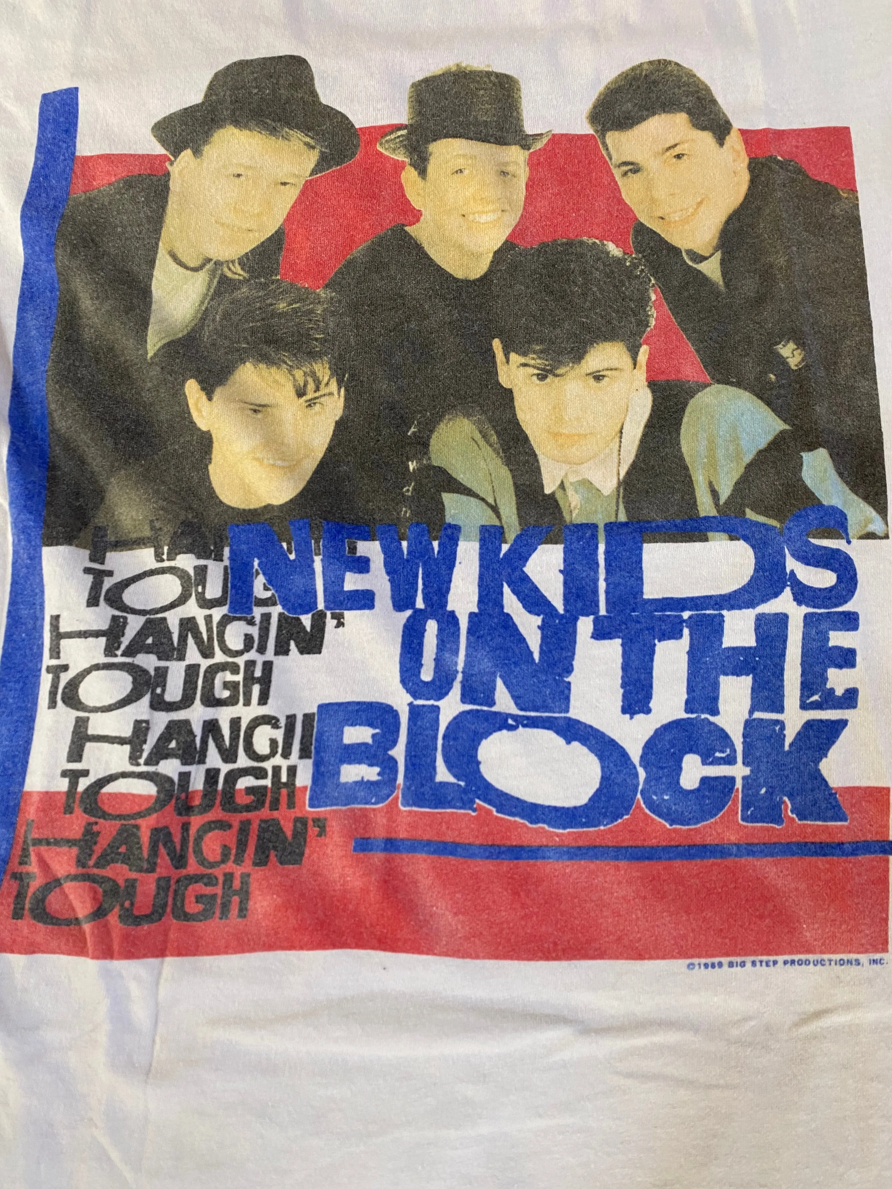 New Kids On The Block 1989 “Hangin Tough” Vintage Distressed T-shirt