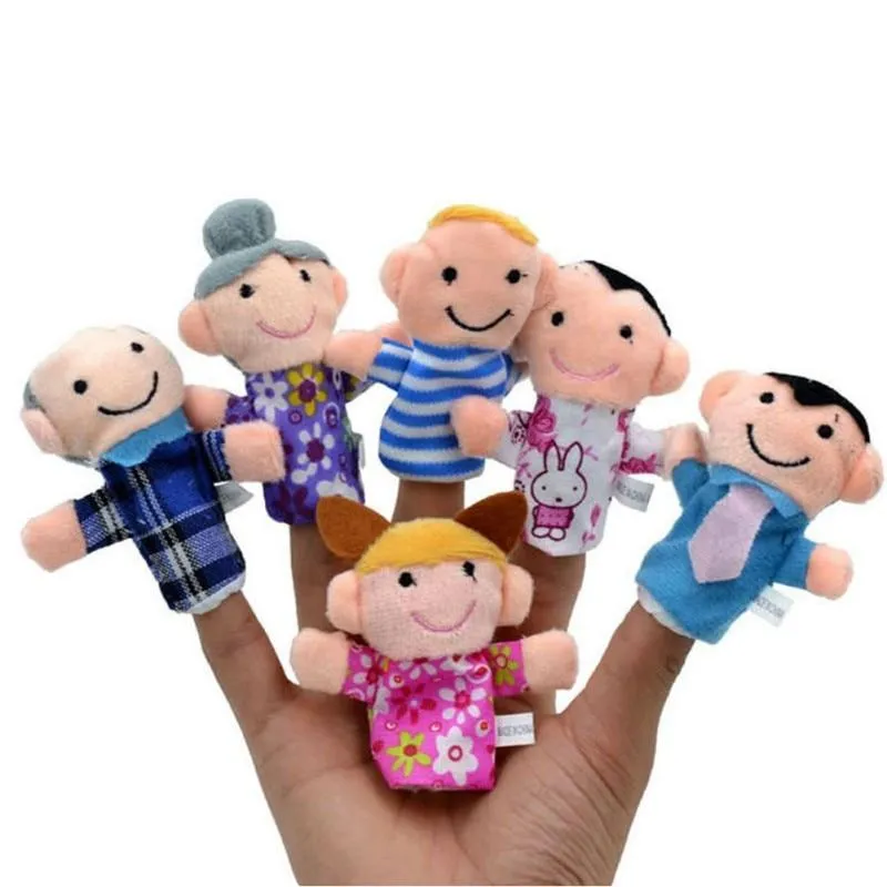 Plush Cloth Dolls Set for Kids - 6PCS Learning Finger Puppets