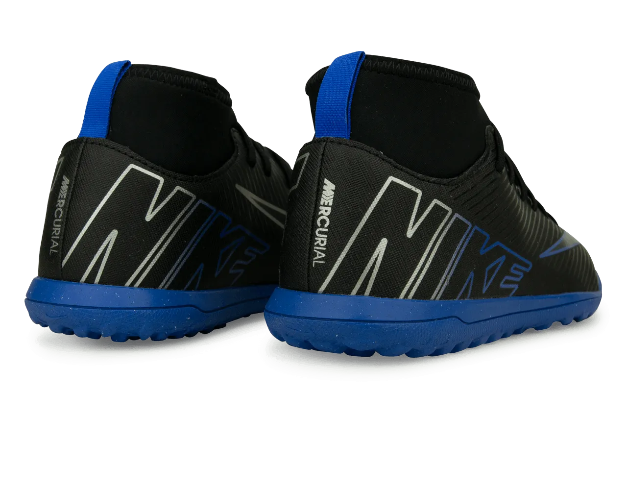 Black and blue Nike kids shoes