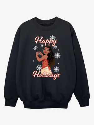 NW2 Moana Happy Holidays Heart Kids Black Sweatshirt | Kids | George at ASDA