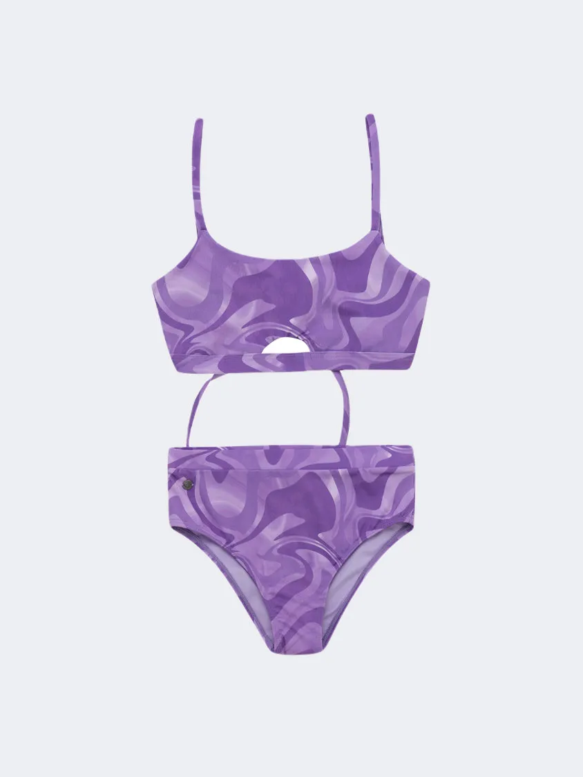 Offcorss Tie Kids-Girls Beach Bikini Set Purple