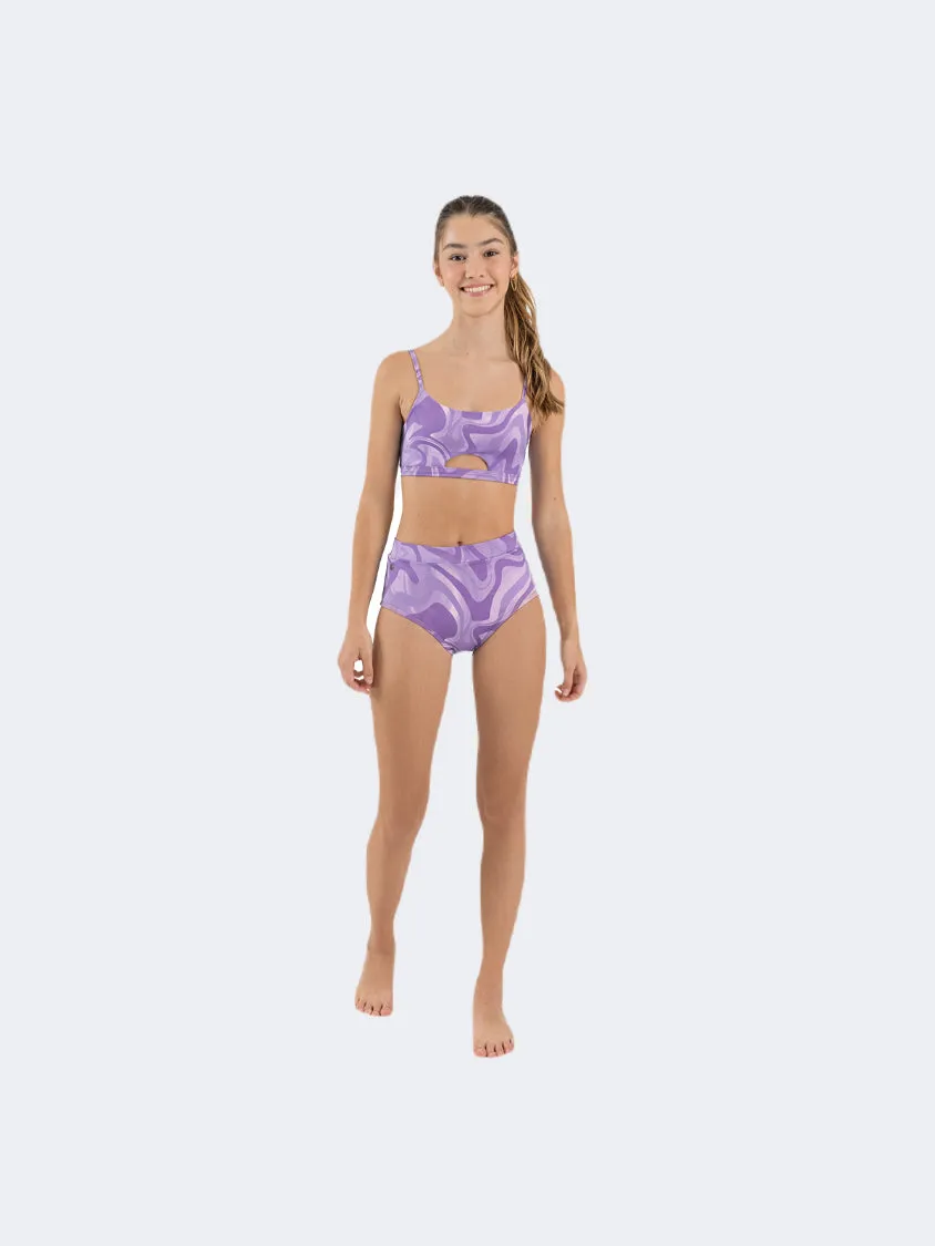 Offcorss Tie Kids-Girls Beach Bikini Set Purple