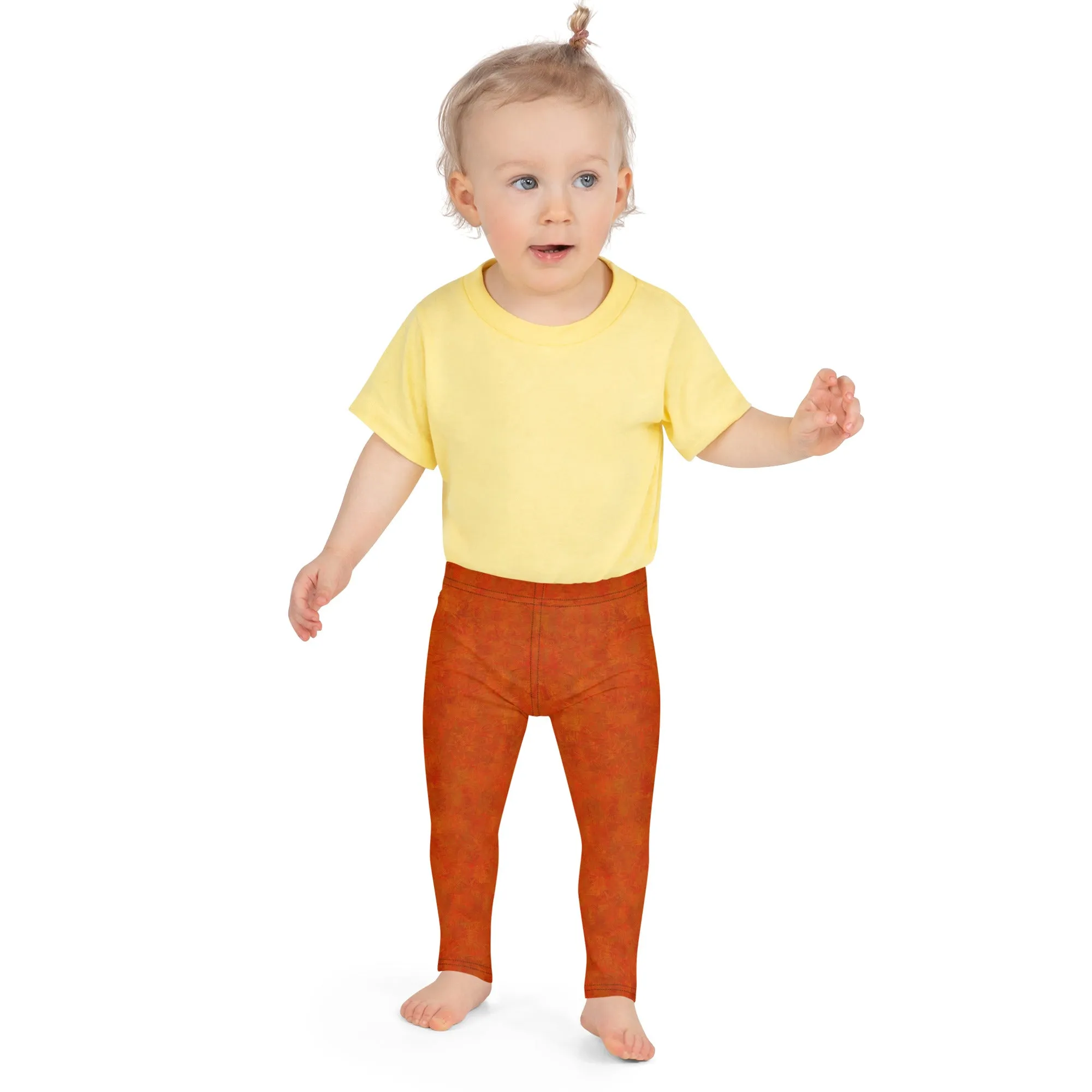 Orange Cat Fur Print Kids' Leggings