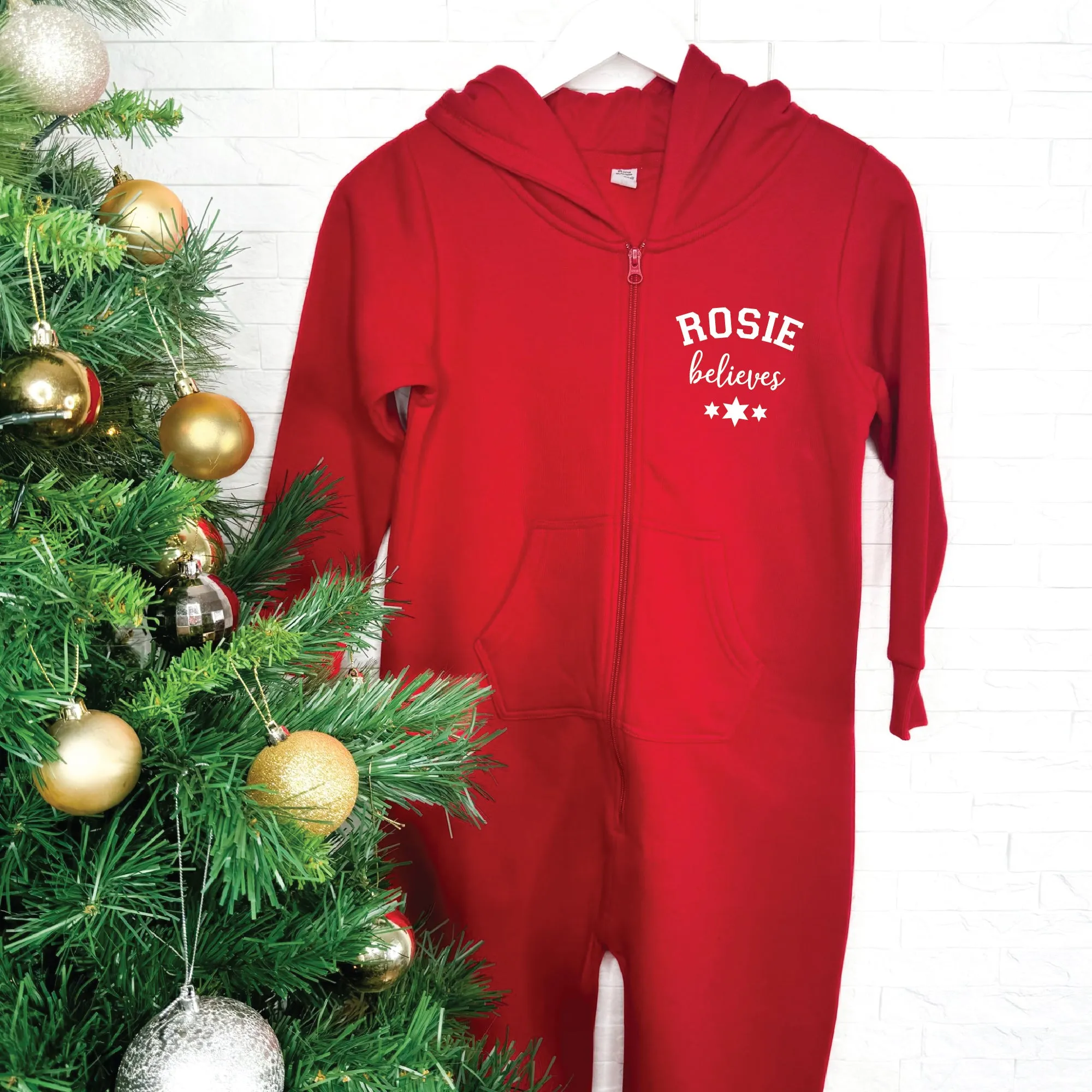 Personalised Believes Kids Christmas Onesie