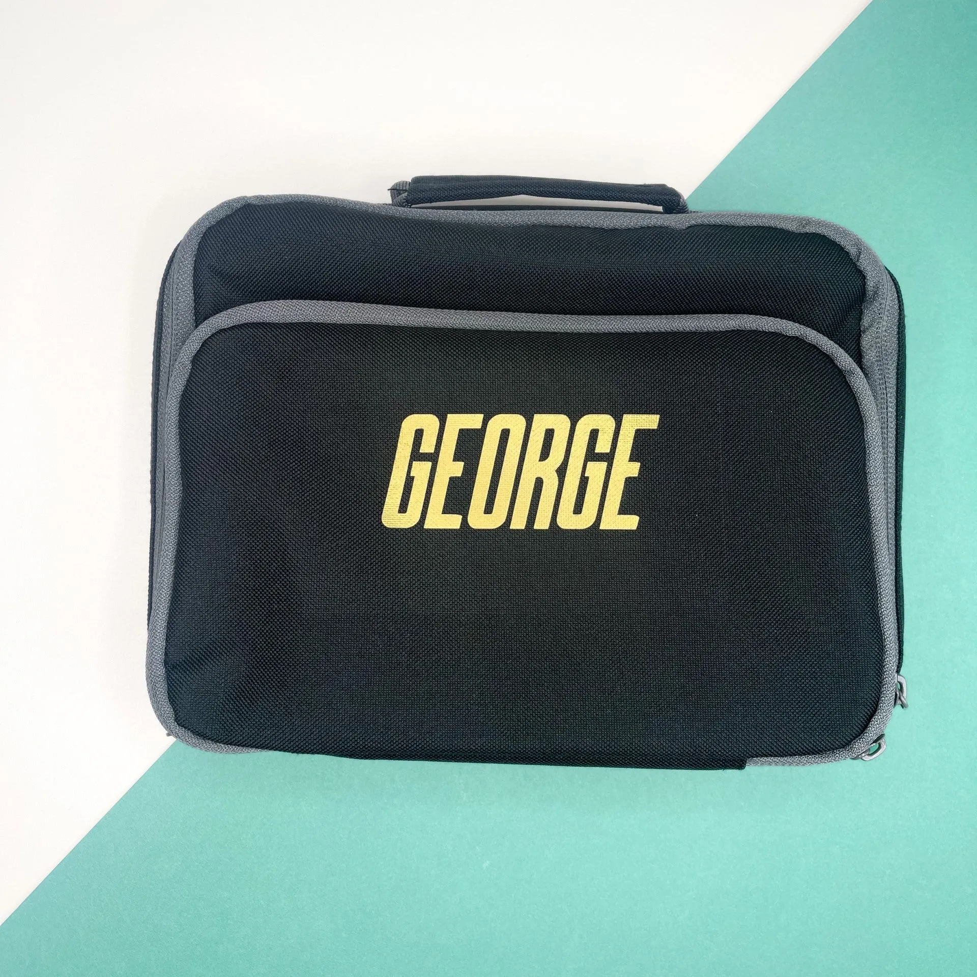 Personalised Black And Gold Kids Lunch Box