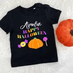 Personalised Bright Halloween Kids T Shirt