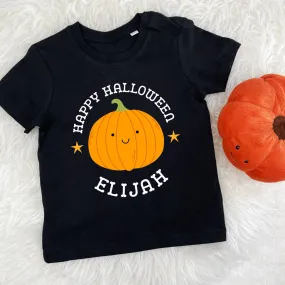 Personalised Happy Halloween Pumpkin Kids T Shirt