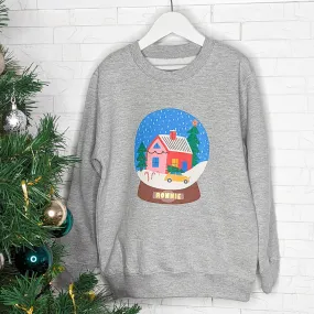 Personalised Snow Globe Kids Christmas Jumper