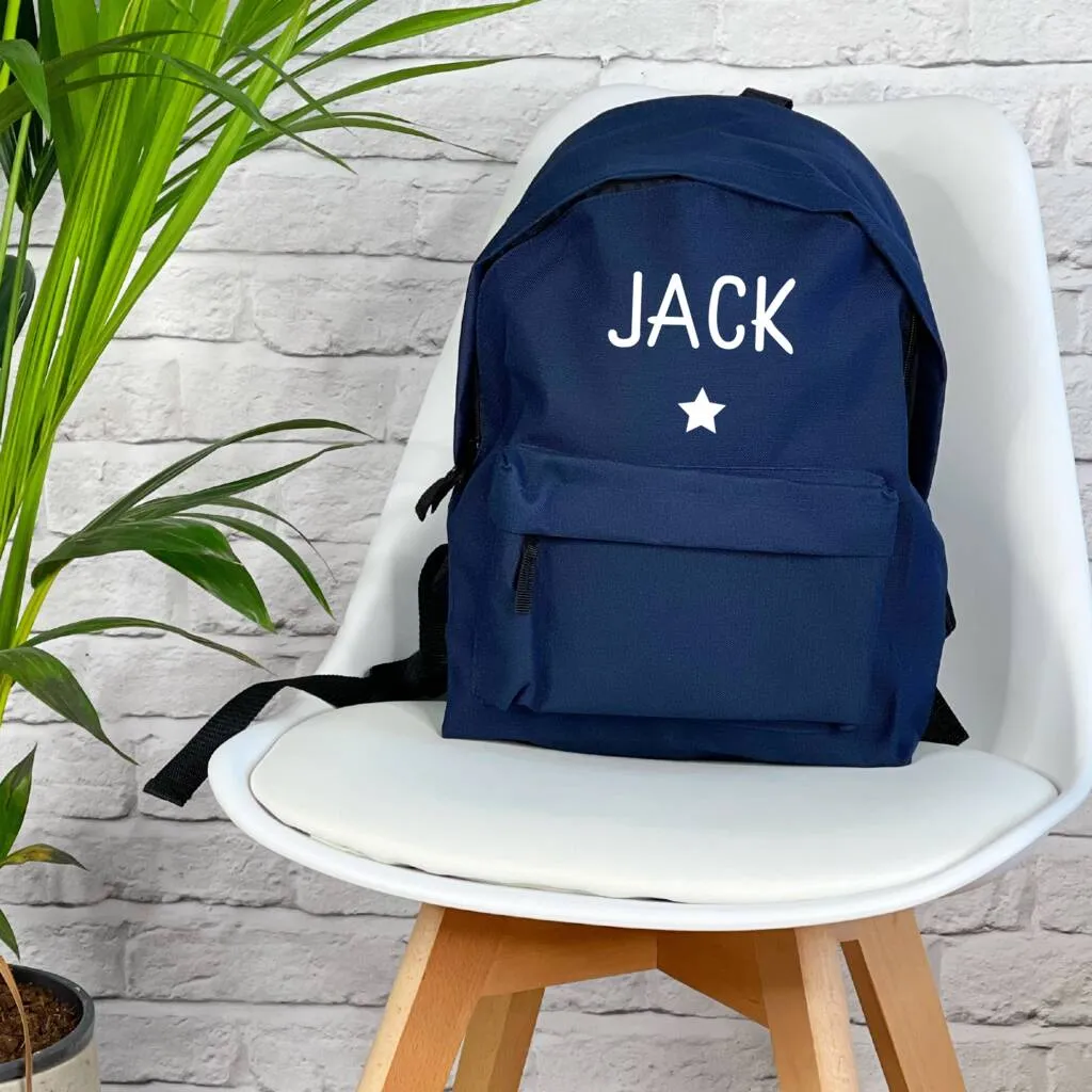 Personalised Star Or Heart Kids Rucksack