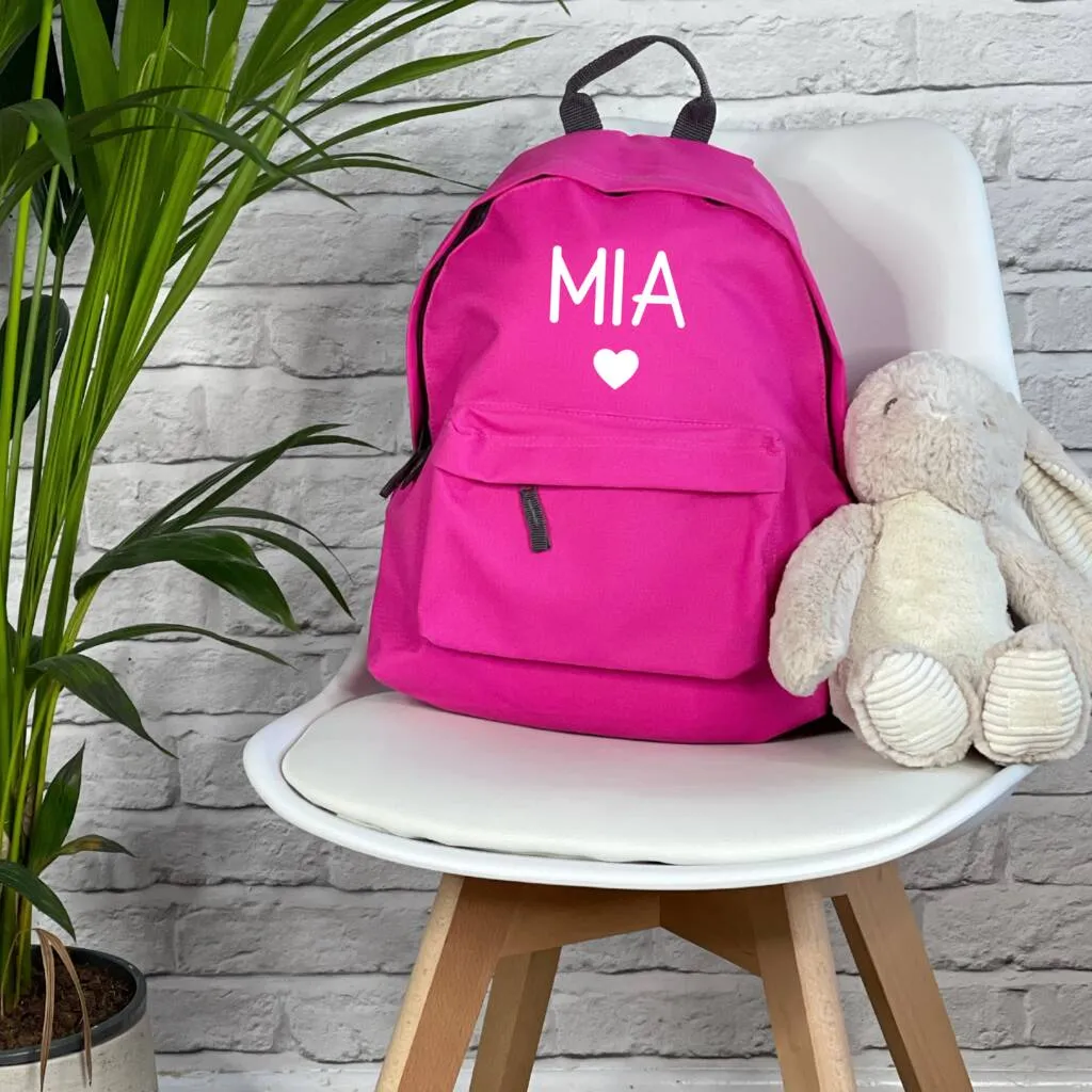 Personalised Star Or Heart Kids Rucksack