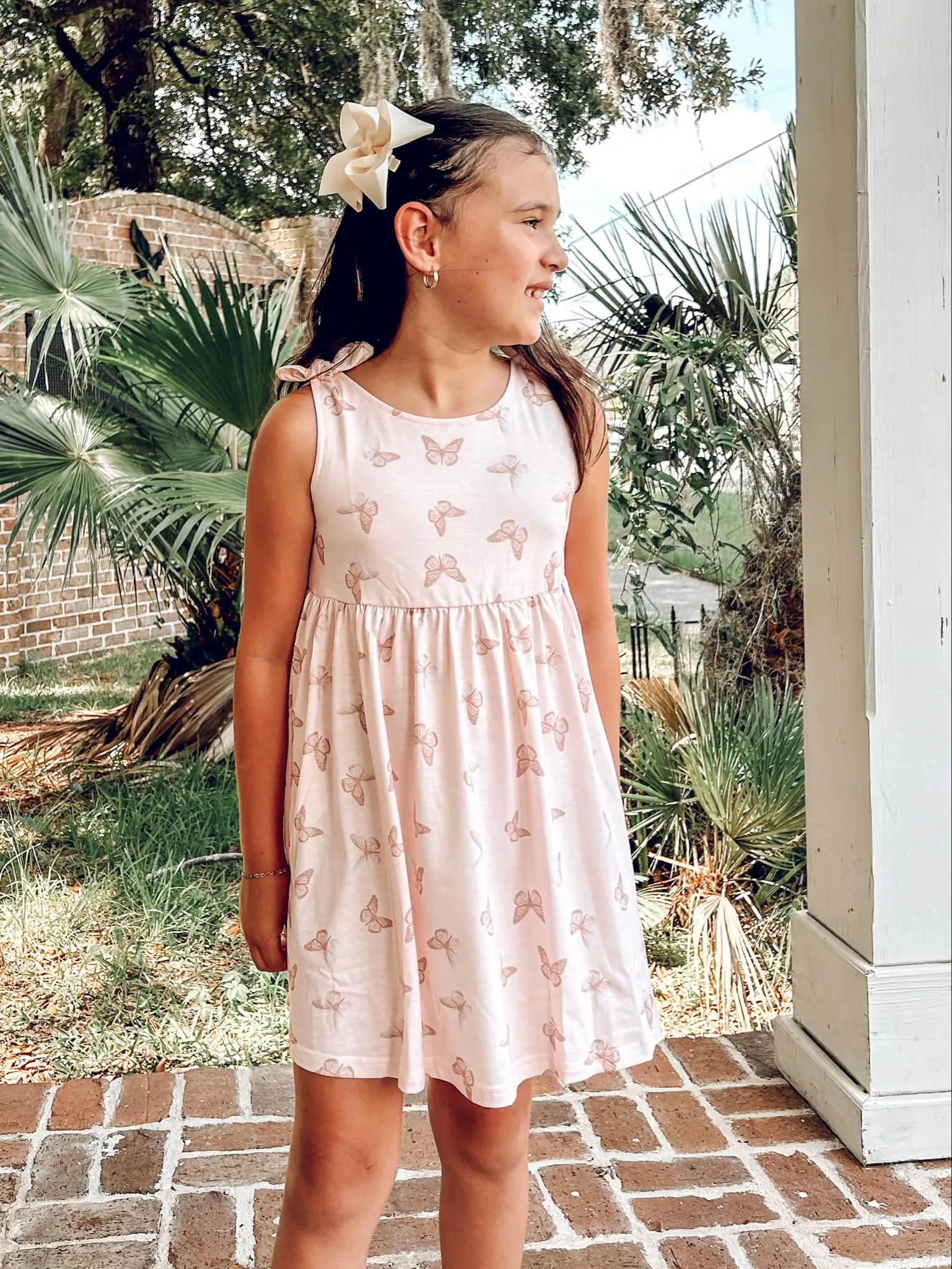 Pink Butterfly Kids Dress