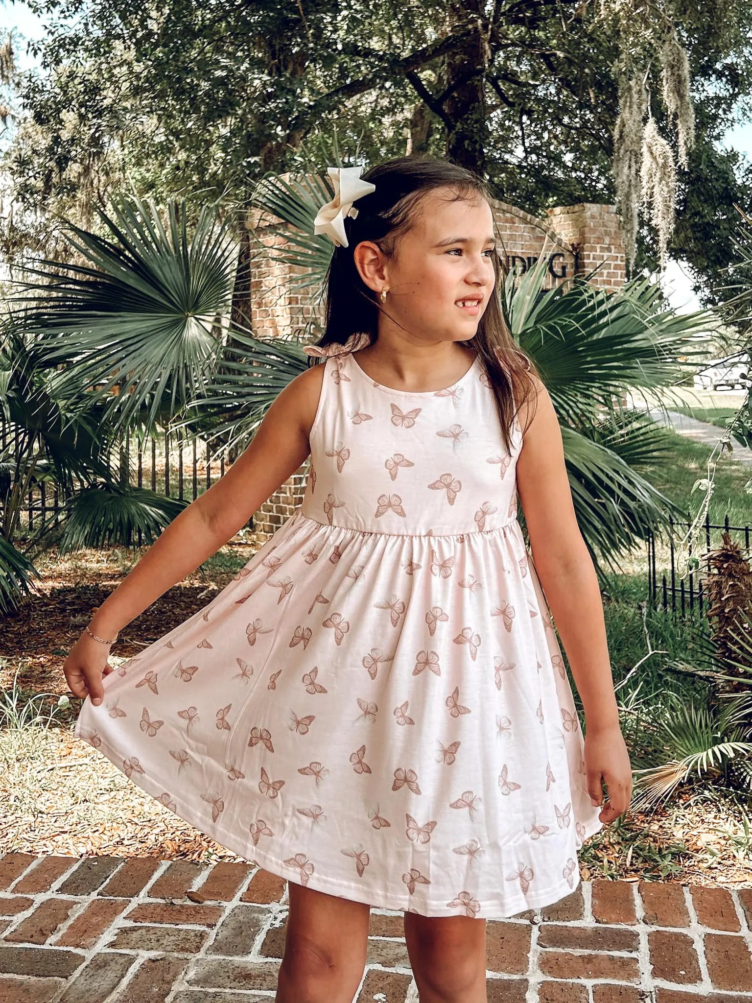 Pink Butterfly Kids Dress