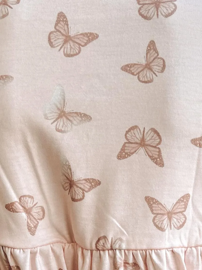 Pink Butterfly Kids Dress