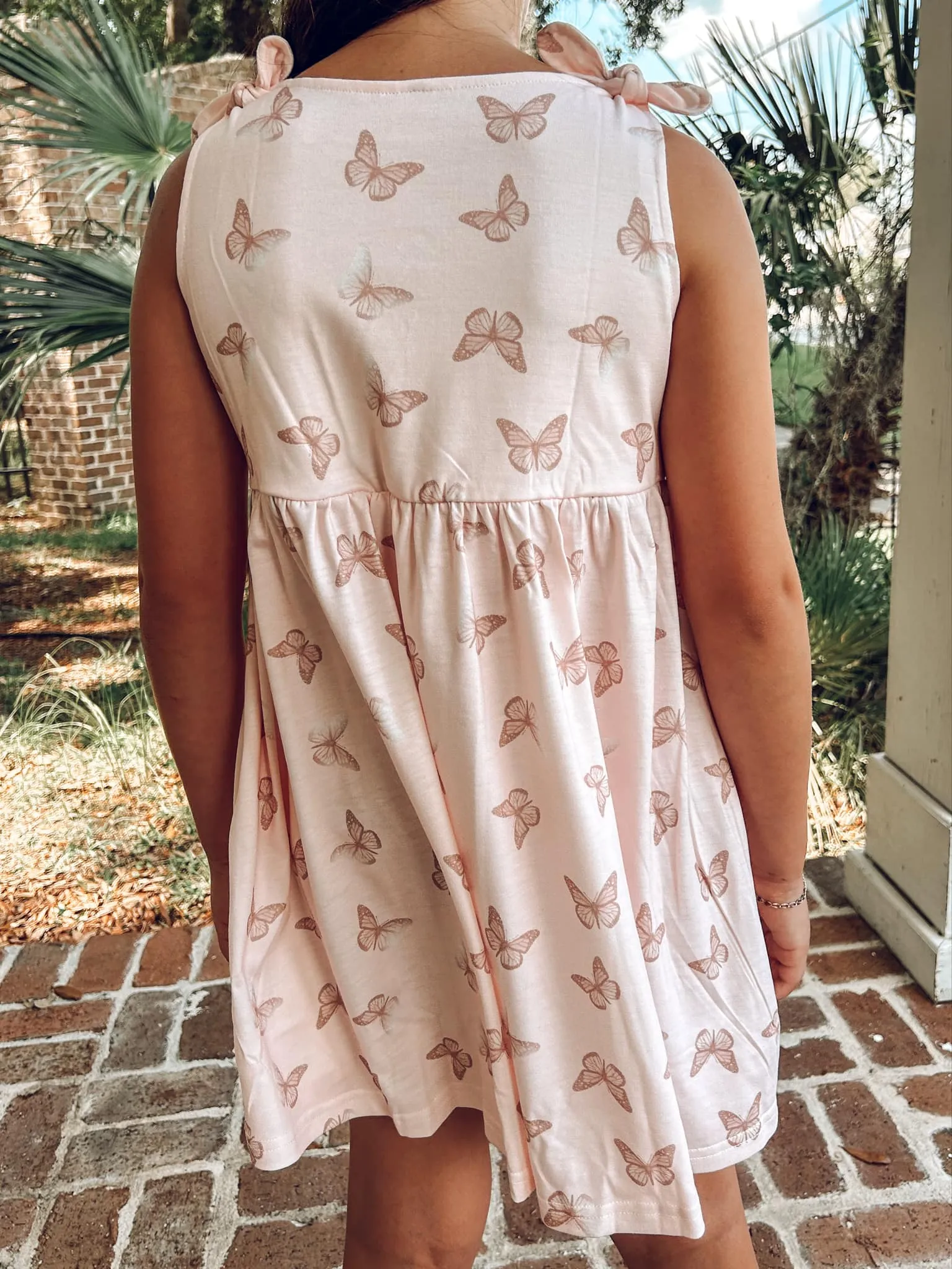 Pink Butterfly Kids Dress